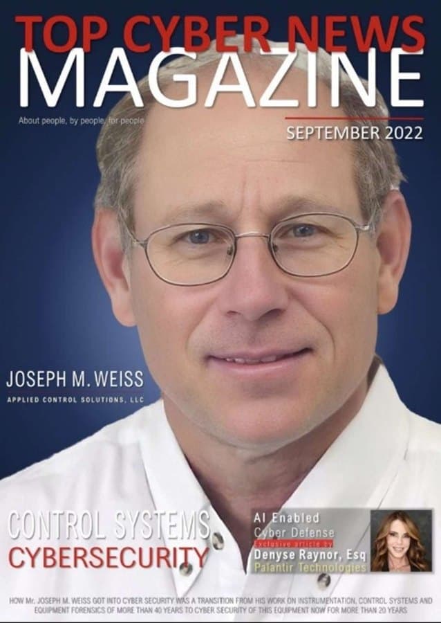 Joe Weiss featured on the cover of Top Cyber News Magazine